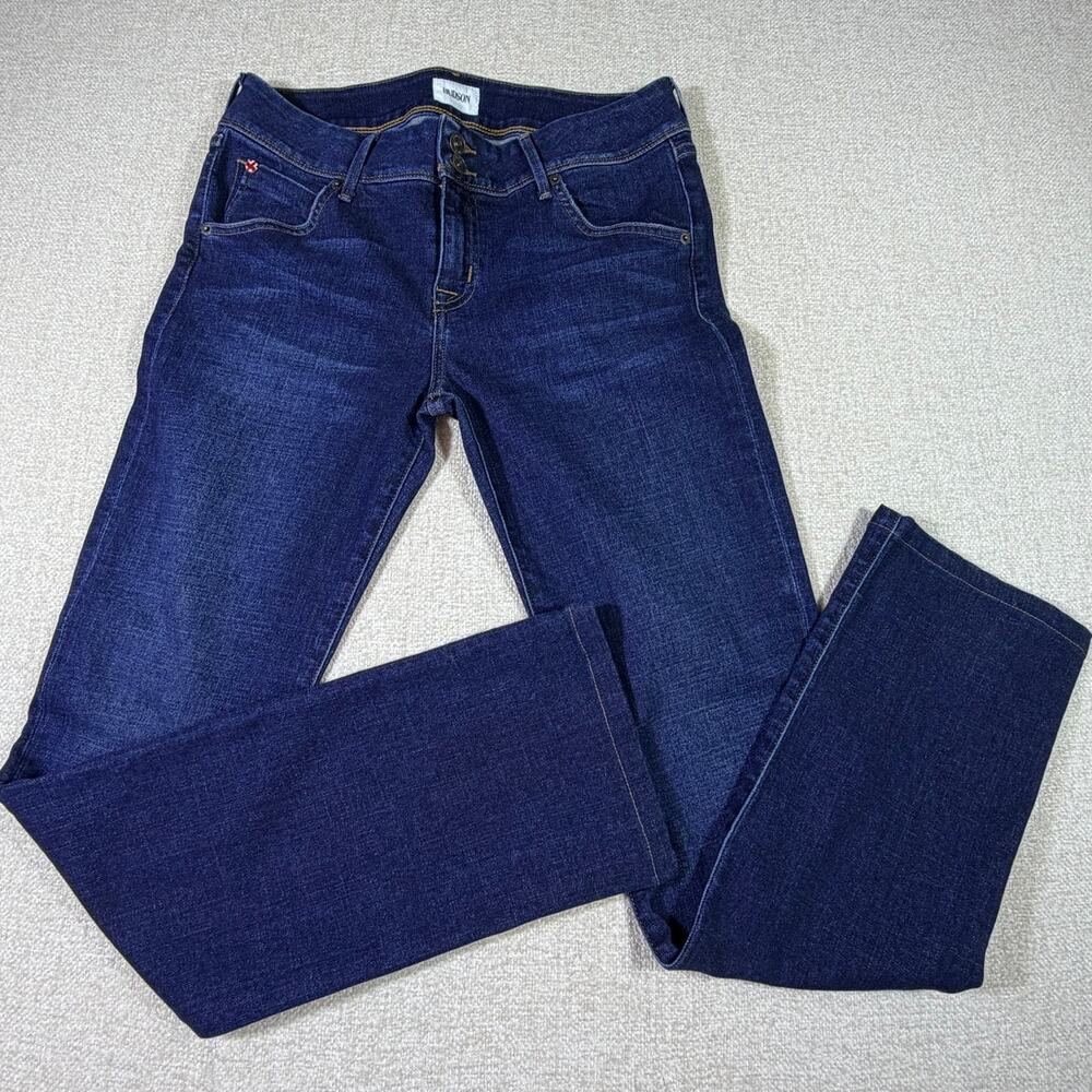 Hudson Women 29 Beth Baby Boot Blue Denim Stretch Mid Rise Jeans Classic Fit